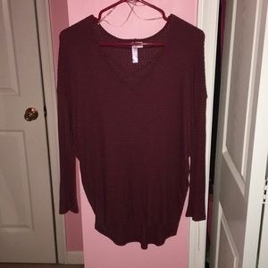 Burgundy shirt with cross